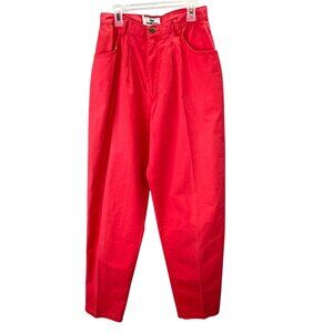 Vintage Palmettos Baggy Pants 9 High Waisted Tapered Coral Pleated Mom 1980s